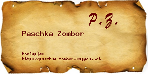 Paschka Zombor névjegykártya